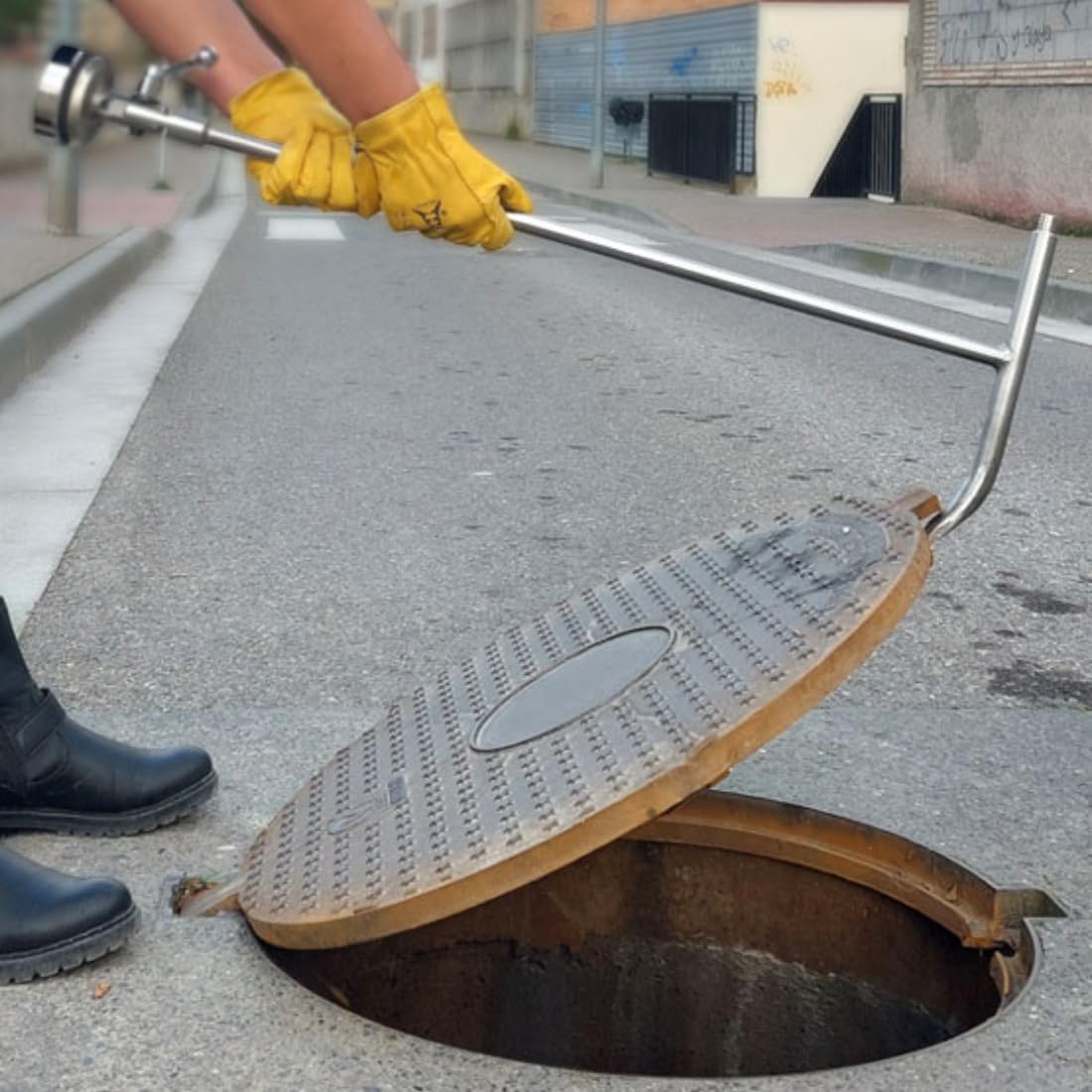 Palanca magnética acero inoxidable para levantar arquetas imán neodimio articulado