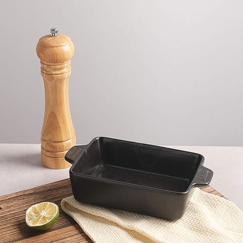 Miniatura 6 de Sweejar Ceramic Baking Dish, Rectangular Small Baking Pan with Double Handles, 22OZ for Cooking, Brownie, Kitchen, 6.5 x 4.9 x 1.8 Inches(Black)