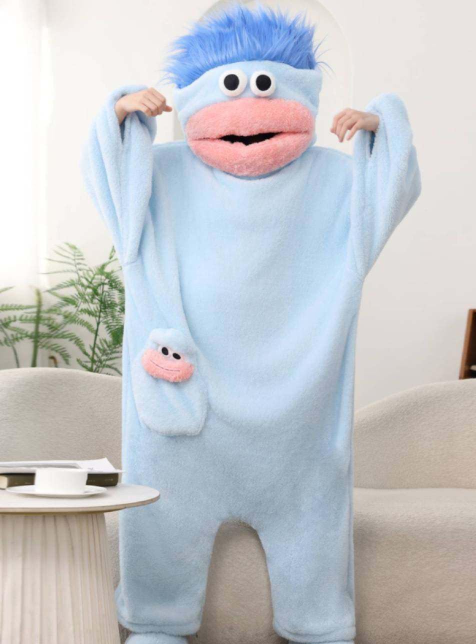 Big Mouth Monster Onesie,Cosplay Costume, Cozy Home Loungewear（no shoes）