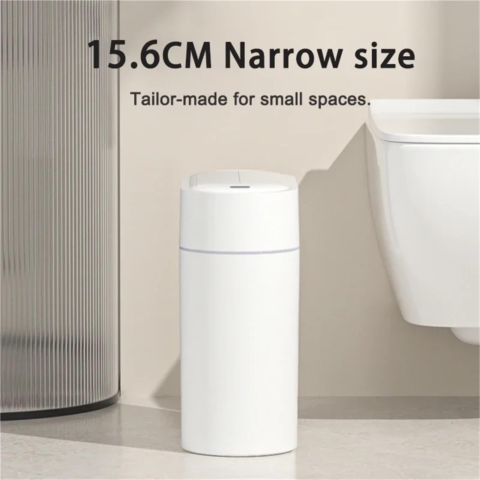 Cestino, Pattumiera con sensore intelligente bidirezionale da 7/9 litri coperchio, montaggio a parete, cestino per WC a fessura stretta, per cucina, pattumiera a induzione per il Bagno(9L-battery)