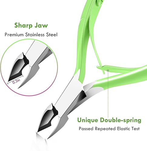 Miniatura 73 de 2 empujadores de cutículas y removedor de corte, raspador de uñas de salón para esmalte de gel, herramienta de limpieza de manicura y pedicura