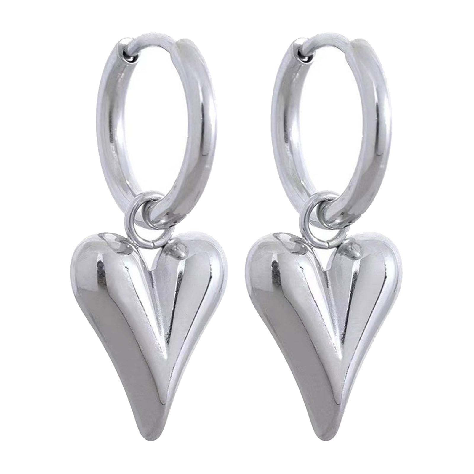 Maxtonser Stylish Heart Shaped Earrings Eye Catching Hoop Earrings Lightweight Eardrops Comfortable Ear Decorations for Women