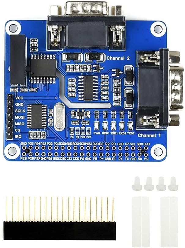 Waveshare 2-Channel Isolated RS232 Expansion HAT for Raaspberry Pi SC16IS752+SP3232 with Protection Circuits Power Supply Isolation ADI Magnetical Isolation and TVS Diode-picture-22
