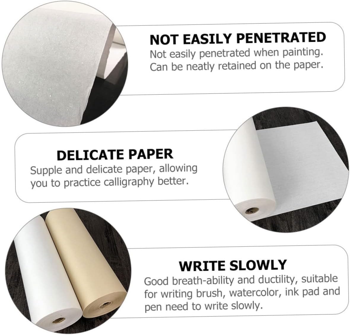 HAPINARY 1roll Professional Xuan Paper Thick Calligraphy Painting Paper for Brush Ink Writing Suitable for Chinese Art Watercolor Drawing and Calligraphy Practice