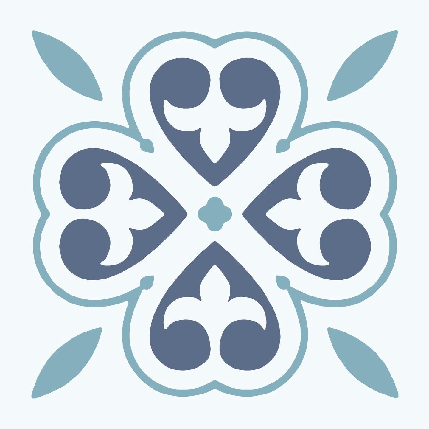 D-C-Fix Oriental Flower 30.48 X 30.48Cm Self-Adhesive Vinyl Floor Tiles Pack 11 (1Sqm) from B&Q