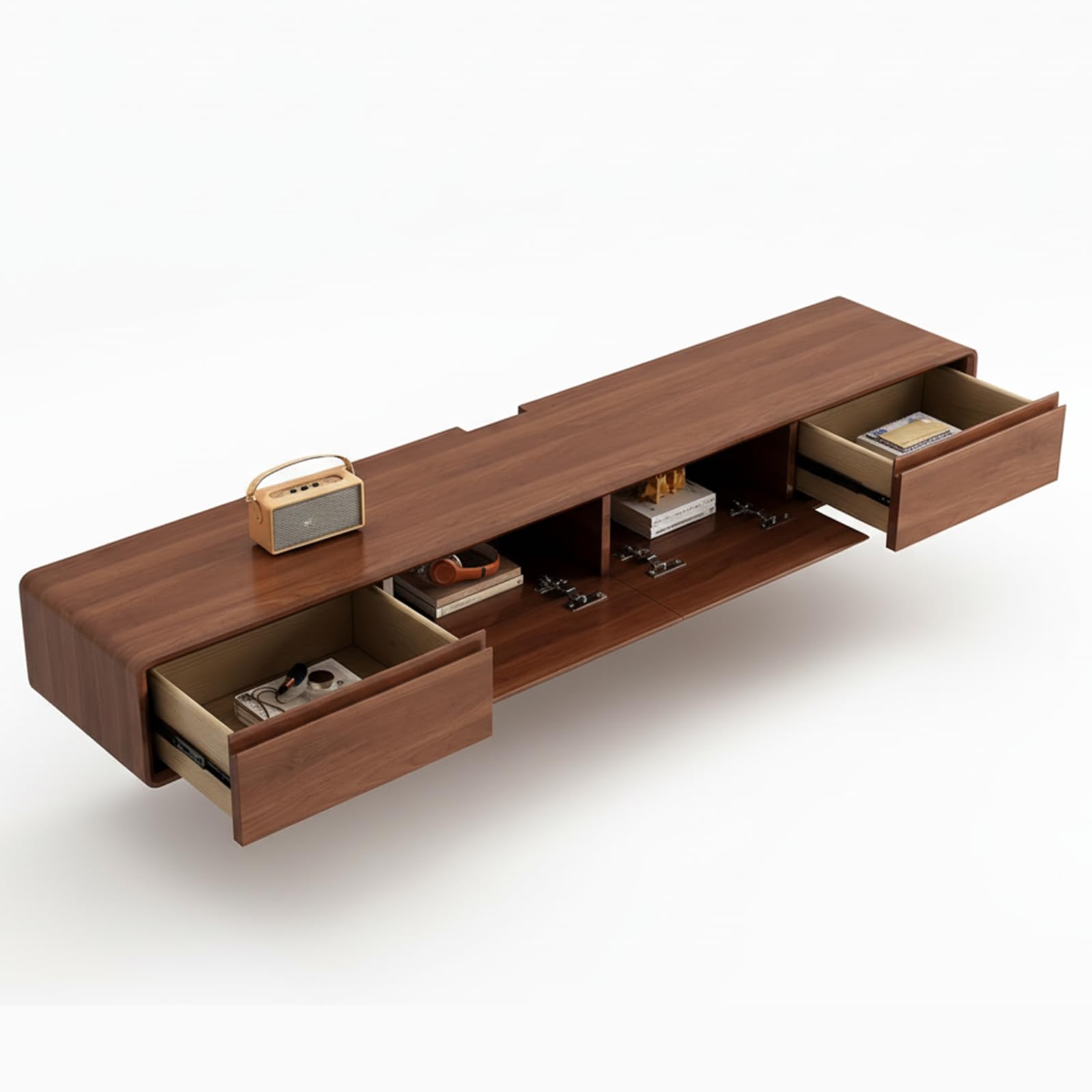 Schwebender TV Schrank TV Lowboard Fernsehschrank mit 24 cm Tiefe für Wohnzimmer und Bür