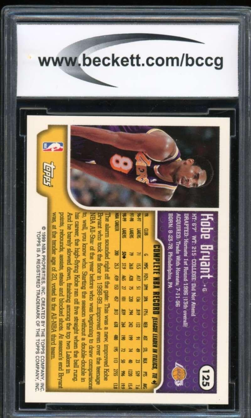 1999-00 Topps Tip-Off #125 Kobe Bryant Card BGS BCCG 10 Mint+ - Unsigned Basketball Cards