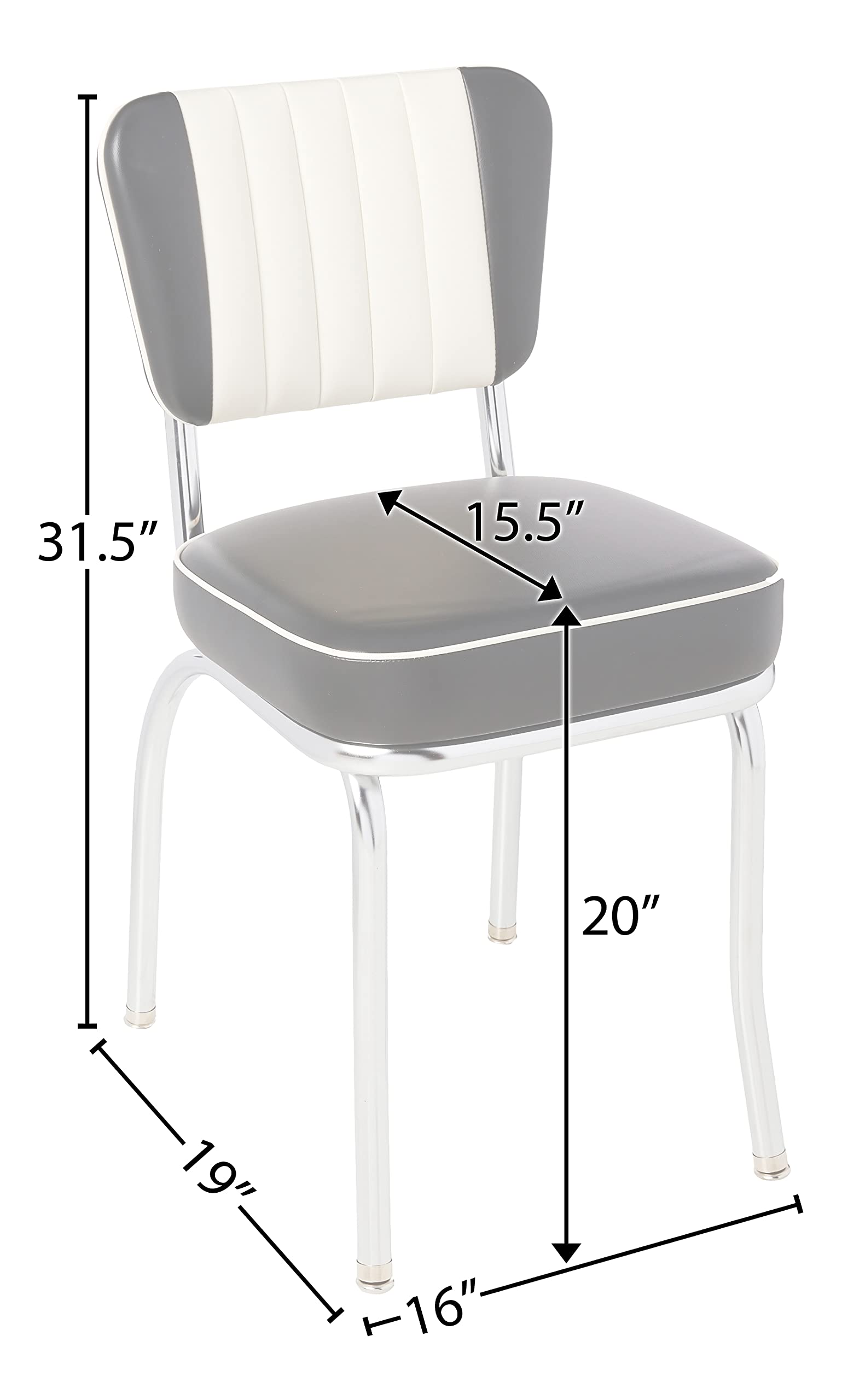 Amazon.com: Richardson Seating Two Tone Channel Back Retro Diner