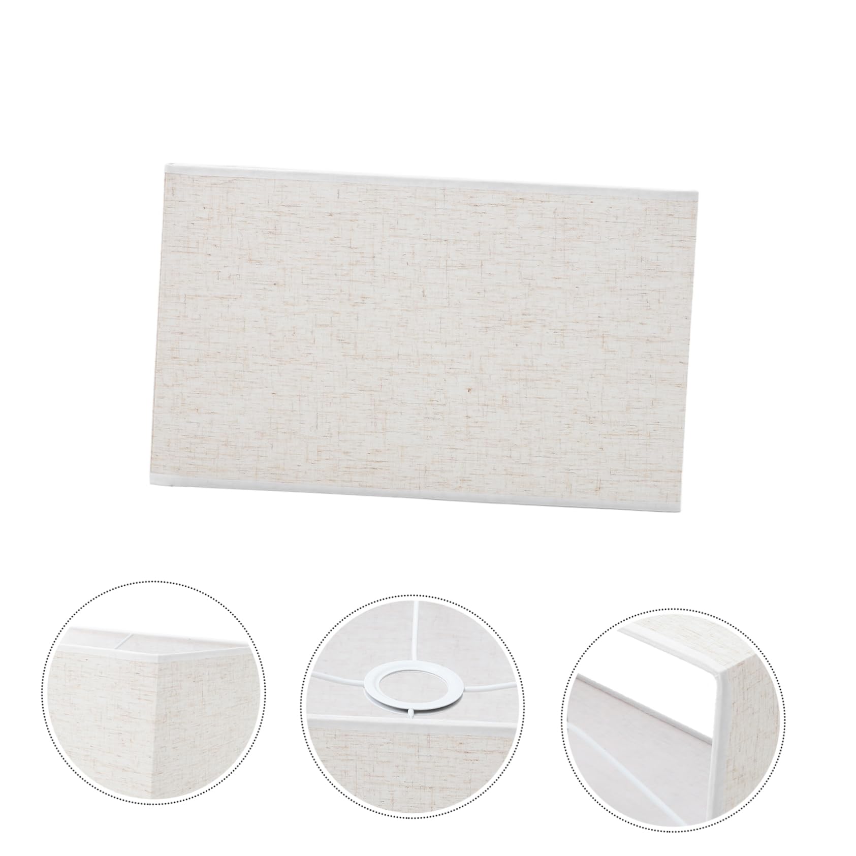 DOITOOL Abat Jour Rectangulaire en Tissu Beige, Effet Décoratif, Facile à Installer, Couverture Légère pour Lampe E27 Style Élégant