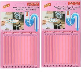 Drain Sticks Cleaning Rod Drain Cleaner and Deodorizer(Peach)