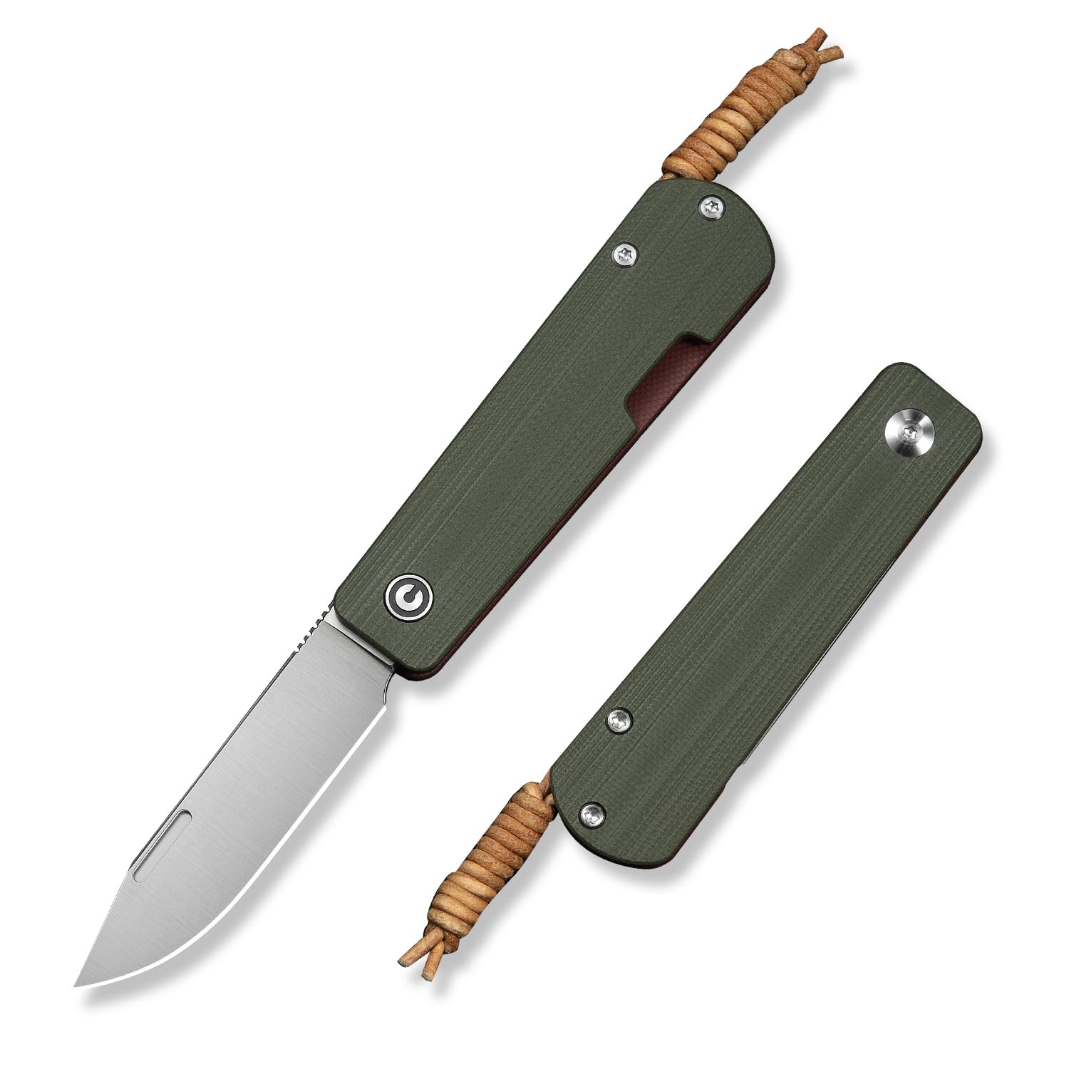 CIVIVI Slippy Sendy Pocket Knife, Slip Joint Folding Knives 7.15 CM Nitro-v Blade G10 Handle, Outdoor EDC Knife C24075B-1 (Green & Red)
