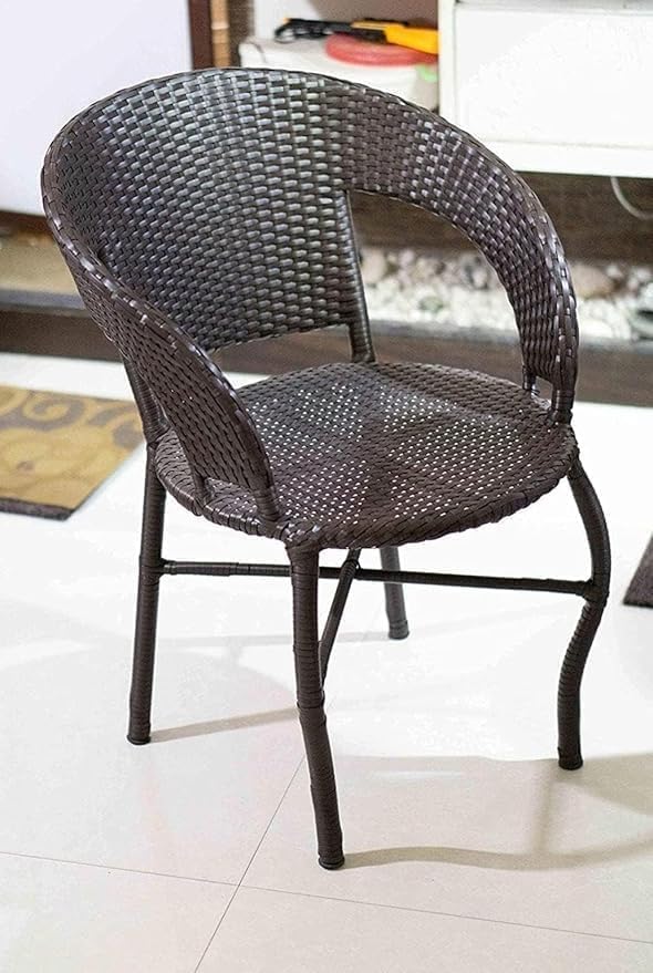Image of D-12 4 Chair 1 Table with Cushion Seating Table & Chair Set for Outdoor, Balcony, Garden, Coffee Table Set Conversation Set, Furniture with 1 Table (Brown & Cream)