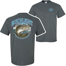 Busch Light Out Fishing Grey Colorway Front and Back Print T-Shirt
