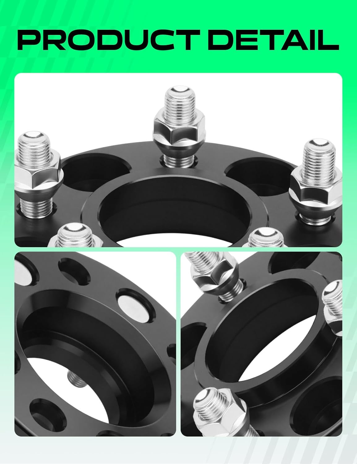 YHTAUTO 5x4.5 Hub Centric Wheel Spacers 1 Inch Compatible with Jeep Models, Liberty, Comanche, Wrangler, Grand Cherokee, 5x114.3mm Tire Spacers 1/2" x 20 Studs, 71.5mm Hub Bore 5 Lug