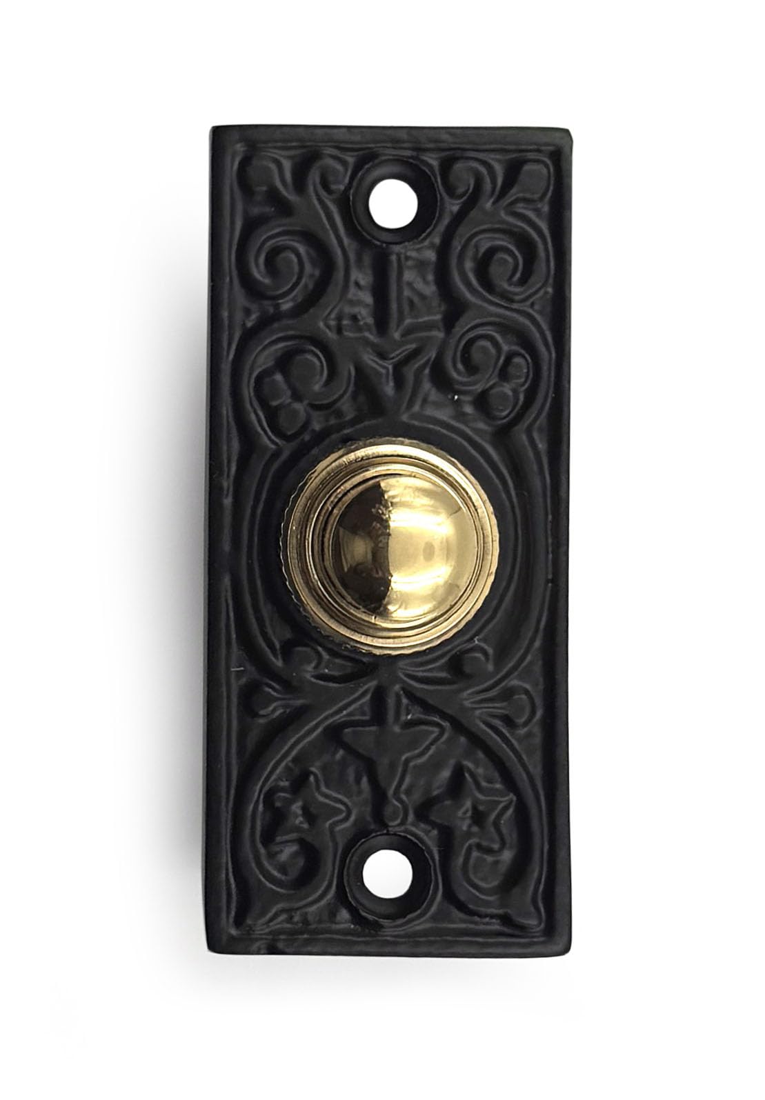 A29 Iron Push Button Doorbell, Black Powder Coat