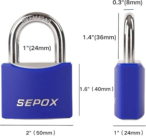 Miniatura 2 de SEPOX Gran Candado para Exteriores, Candado de Alta Resistencia de 50mm 2" para Todo Clima con Llave - Cuerpo de Acero Sólido con 3 Llaves, Cubierta