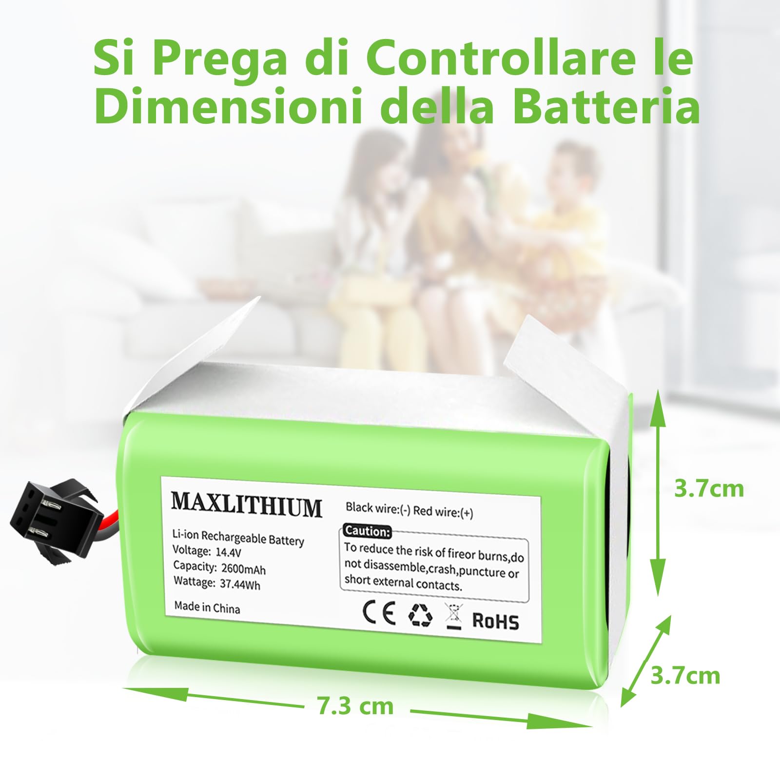 14.4V 2600mAh Li-ion Batteria di Ricambio per IKOHS Netbot S14 S15, Lefant T700, Proscenic 850T, Deebot N79S N79, Eufy RoboVac 11 11S 12 15C 15C Max 15T 30 30C 35C, Conga Excellence 990 950 1090