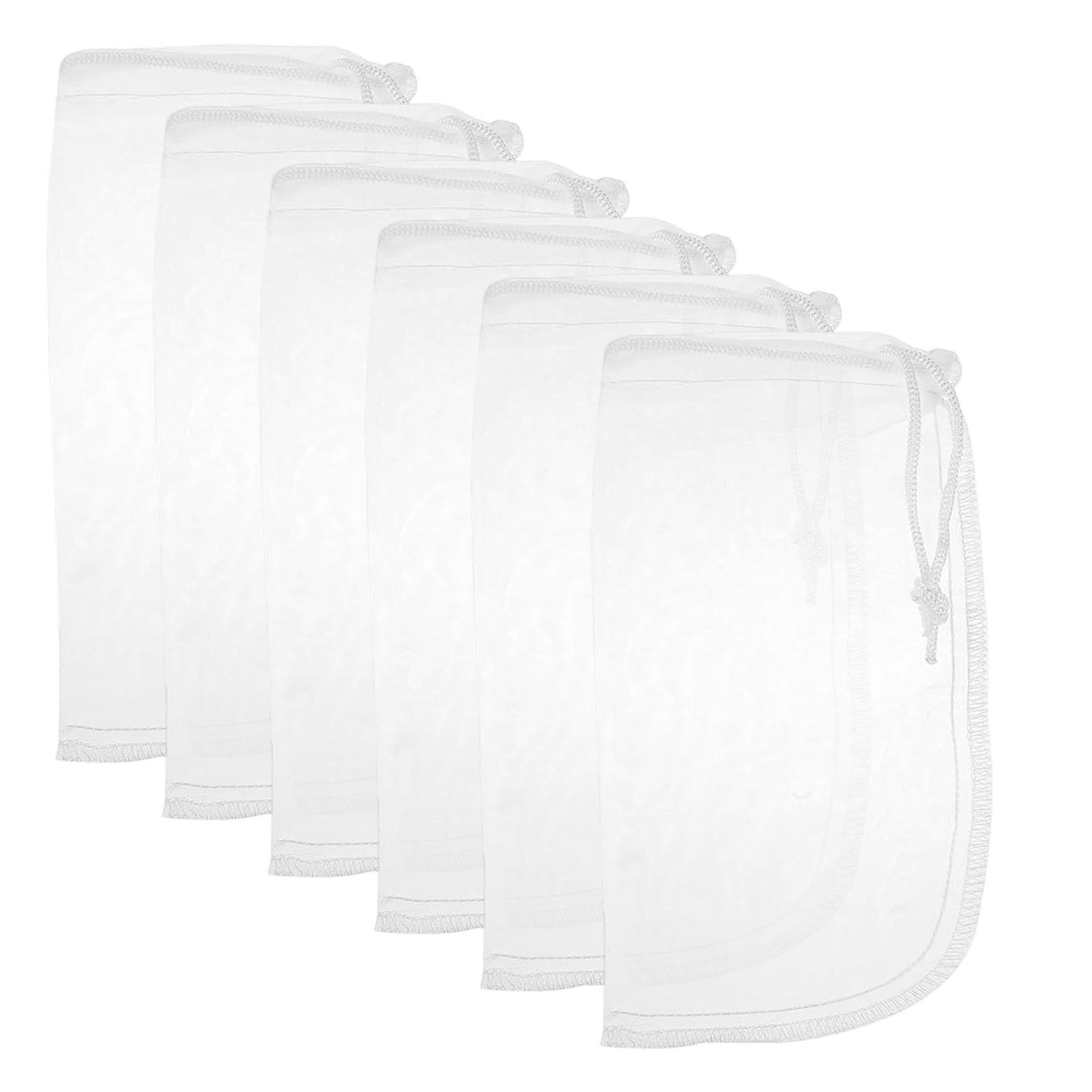 Yirrmiwn 6 Pcs Aquarium Filter Media Bags with Drawstring, Reusable Mesh Bags, Fine Mesh Bag for Aquariums Fish Tank Impurities Activated