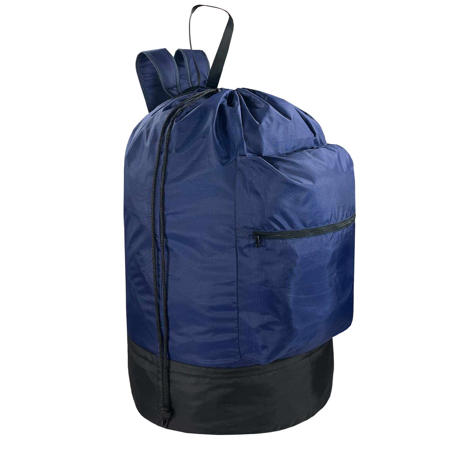 MAIBGALH Laundry Bag Backpack with Shoulder Straps and Pocket, Machine Washable Laundry Backpack, Backpack Clothes Hamper Bag Heavy Duty with Drawstring Closure for Travel, College, Laundromat,