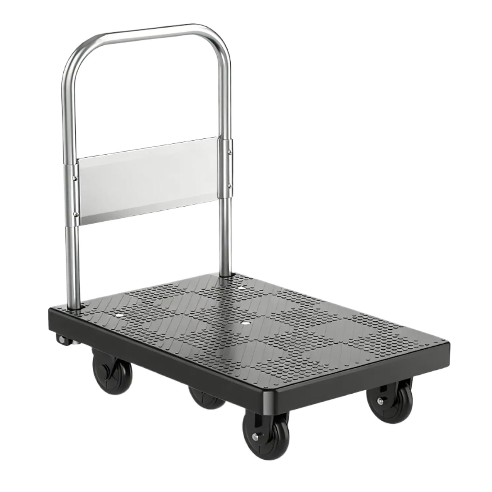 Handcart, With 5 Wheels, Load Capacity 200kg/440lbs, Reverse Folding Design, Easy to Store, Suitable for Daily Home Use(Black)