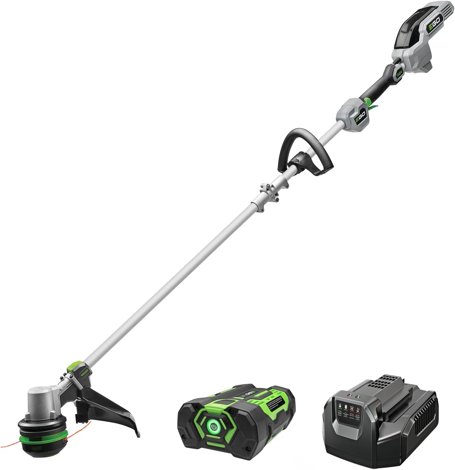 EGO Power+ ST1511E 15-Inch 56-Volt Cordless String Trimmer with POWERLOAD 2.5Ah Battery and Charger Included
