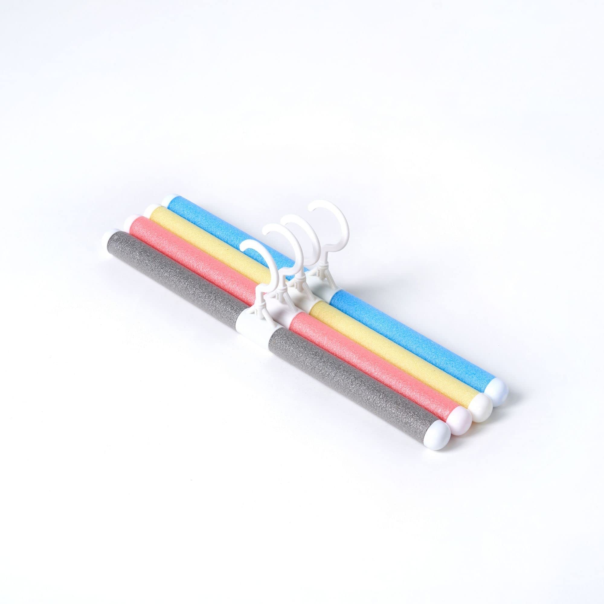 Displays By JackNo Shoulder Bumps Sweater Coat Hangers Padded No Slip Clothes Hanger Flexible Bendable for Bump Free Clothing Adjustable Versatile, Width 18" (Multi-Color, 4)