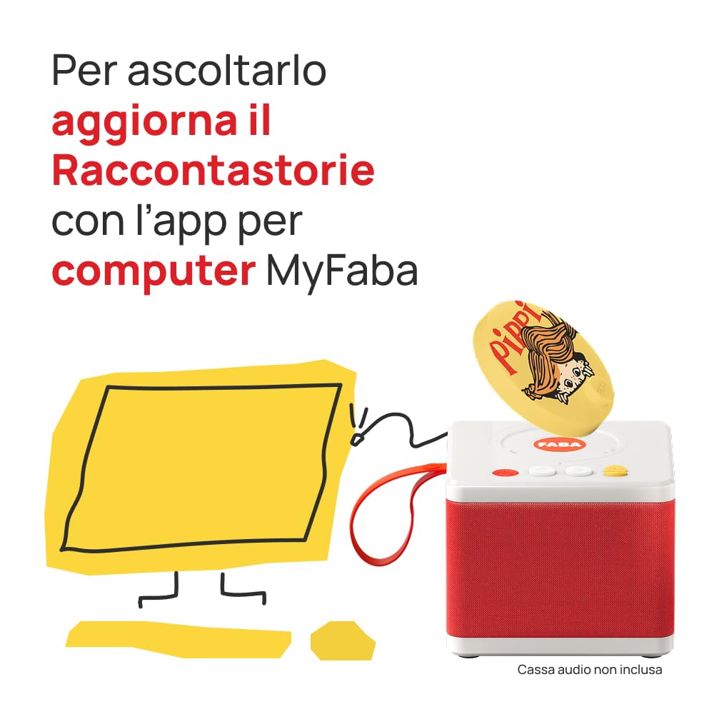 FABA Disco Sonoro - Pippi Calzelunghe – Storie e fiabe sonore per bambini e bambine 5-10 anni - Ascoltabile con il Raccontastorie e FABA+, gioco educativo versione italiana