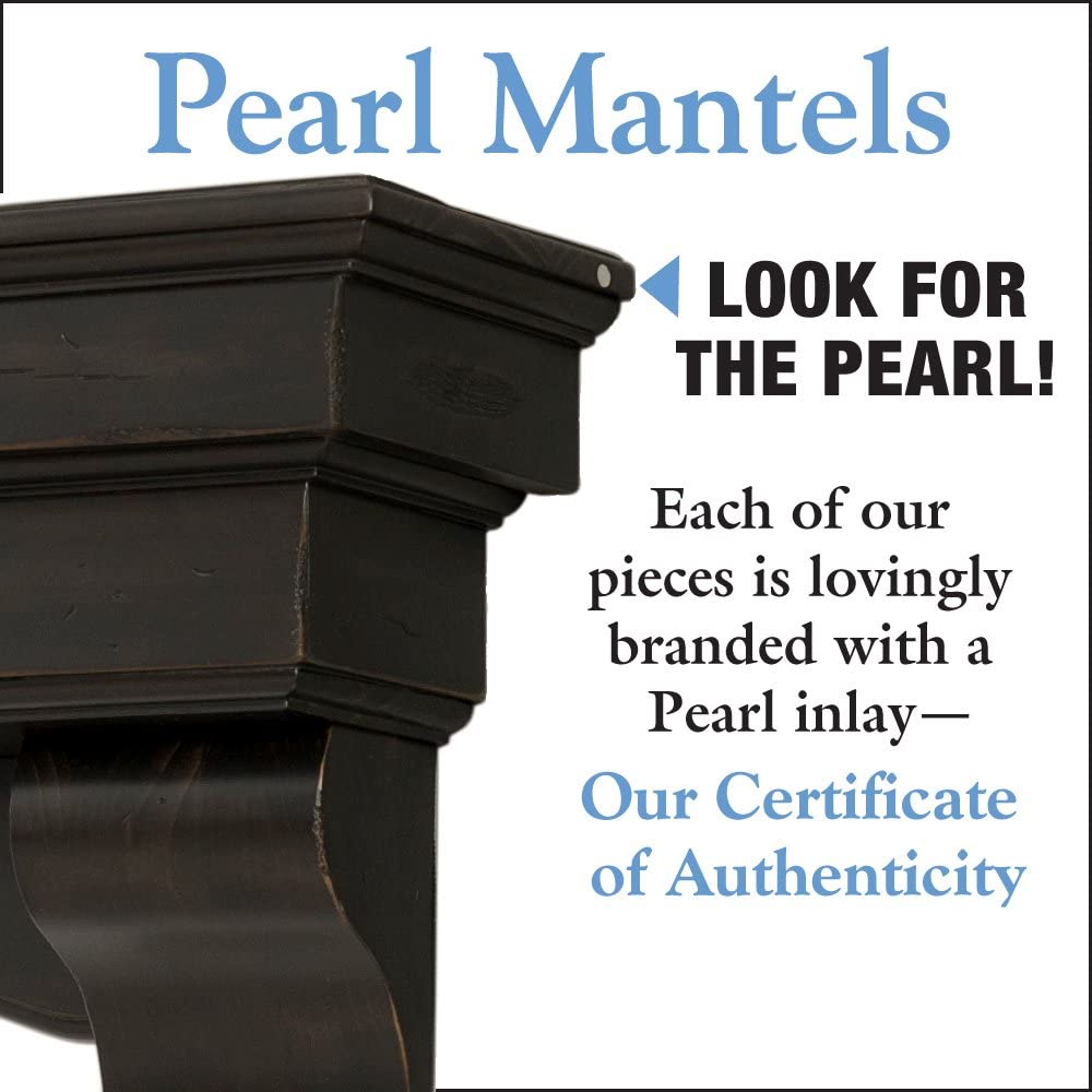 Pearl Mantels ARYB4849720 Artistically Pleasing and Versatile Pine Wood Mantel Shelf, 48", Dark Roast Distressed