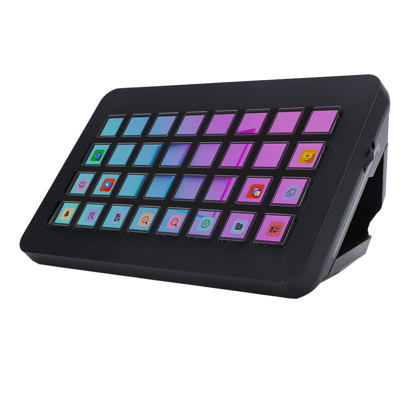 Sxhlseller Klawiatura Makro z 32 Klawiszami, Programowalnymi Przyciskami LCD i Konfigurowalnymi Obrazami Wyświetlacza do Komputerów PC, Transmisji Strumieniowej na żywo, Edycji Wi (BLACK)