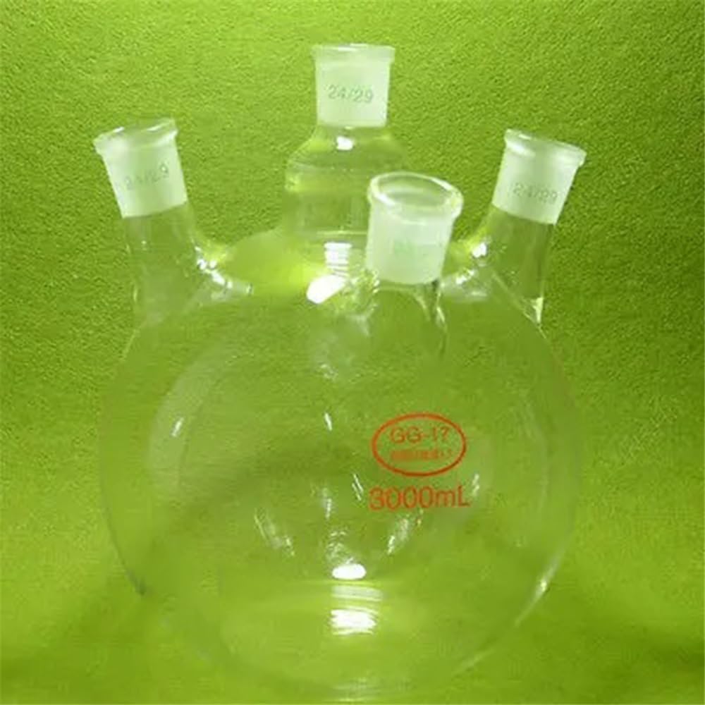 3000 ml (3 l) 24/29 szlif 4-szyjkowy kolba płytkowa