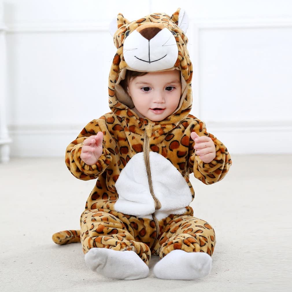 Kapuzen Body für Babys Winter Flanell Overall Schlafanzug 2-36 Monate