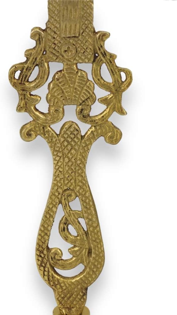 BlessedMart Ornate Brass Standing Cross - Church Liturgy, Home Altar, Prayer Corner, Height 11.42 inch