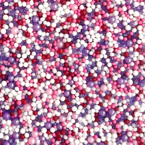 Image of Fancy Sprinkles Flirt Sprinkles | Pink & Red Jimmies with Candy Lips & Heart Shaped Candy | Valentine's, Galentine's & Anniversary | Cake & Cookie Decorating | 1 Pack (0.5c)