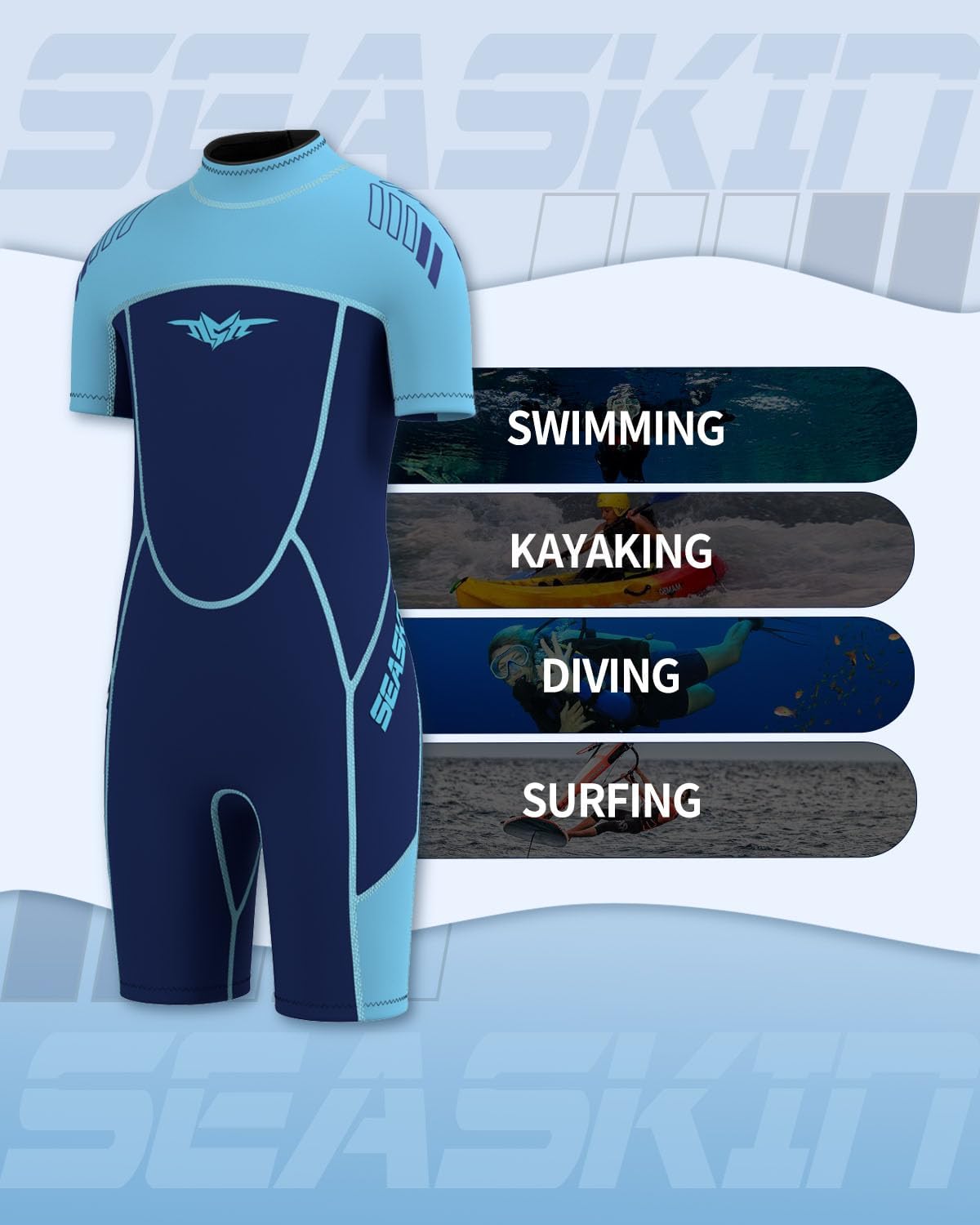 Seaskin Kids Wetsuit for Boys Girls Toddler 3mm Neoprene Wet Suits Back Zip Thermal Swimsuits for Swimming Diving Surfing - Image 5