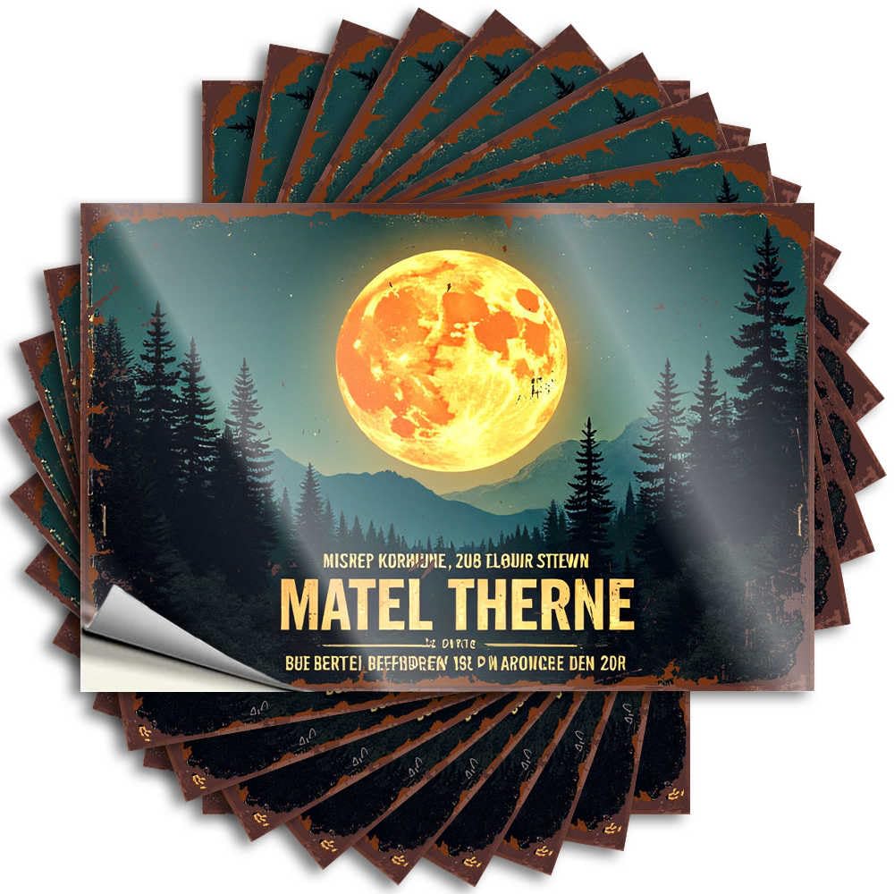 Decals Upgrades Easy Apply | Full Moon Rising: A Night of Adventure in The Wild Woods Big Case Peel and Stick(12X18CM)