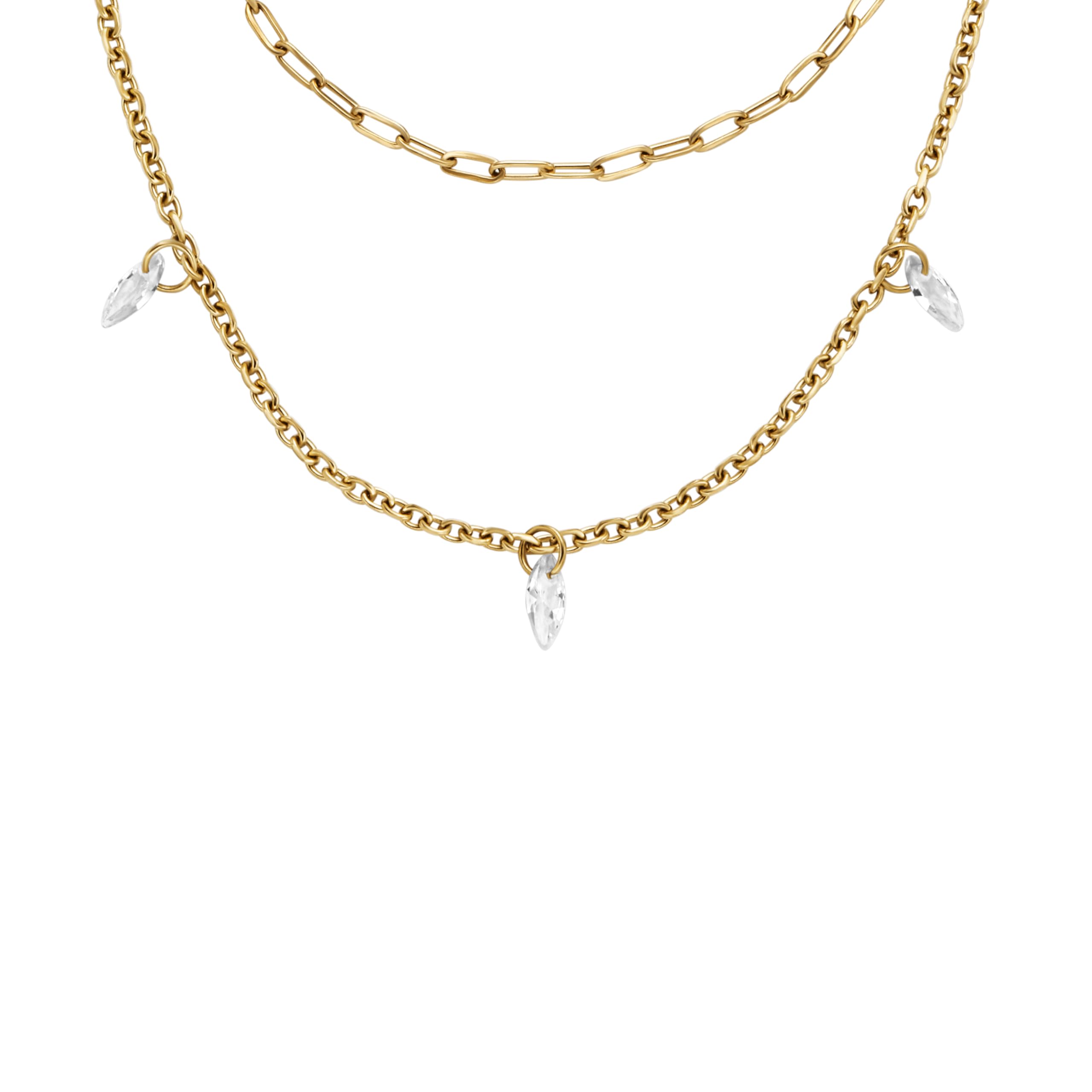 Fossil Women's Heritage Stainless Steel Chain Necklace