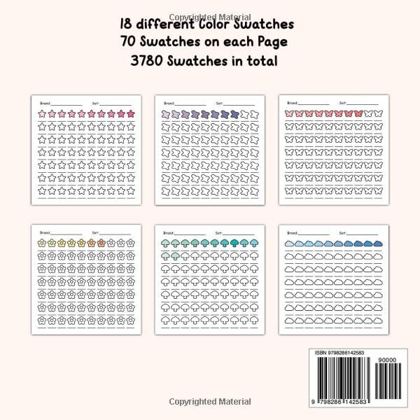 Color Swatch Cute: Bold and Easy Swatches Coloring Book: 18 Cute and Fun Designs to Organize your Colors image 3