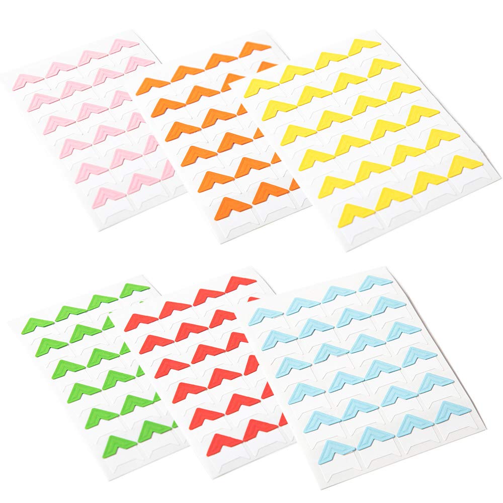 YANSHON Coins Photos Autocollant 24 Feuilles 1116PCS Attache Photo Album Montage Photo Coins Autocollant Coins de Photo Autocollants de Montage Photo pour Album Photo Scrapbooking etc
