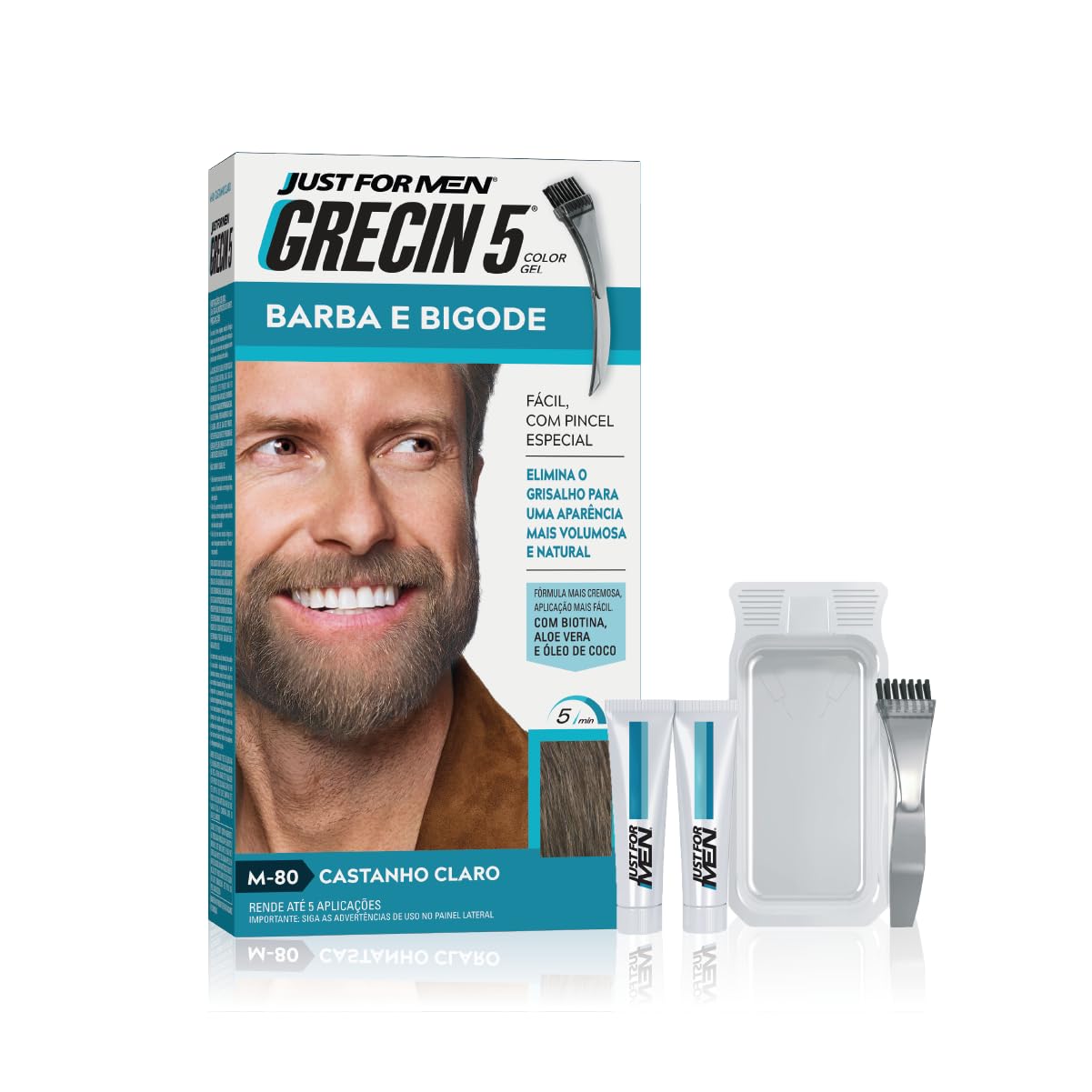 Just For Men Grecin 5 Color Gel, Tonalizante que Elimina o Grisalho, Ideal para Barba e Bigode, Cor M80, Castanho Claro, 28g em promoção! Veja a oferta e mais achadinhos de Tintas e Tonalizantes 2 Hoje é o melhor dia para comprar Just For Men Grecin 5 Color Gel, Tonalizante que Elimina o Grisalho, Ideal para Barba e Bigode, Cor M80, Castanho Claro, 28g com aquele preço maroto! Promoção! Aproveite a oferta! 2