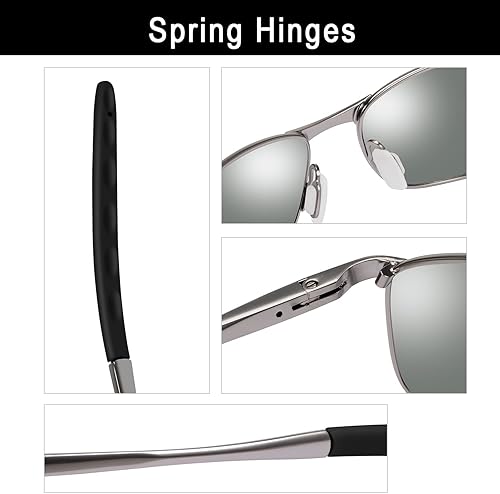 Miniatura 4 de YIMI Gafas de sol polarizadas para conducción fotocromática z87 para hombres y mujeres gafas de seguridad diurna y nocturna (A395-black), A395-negro