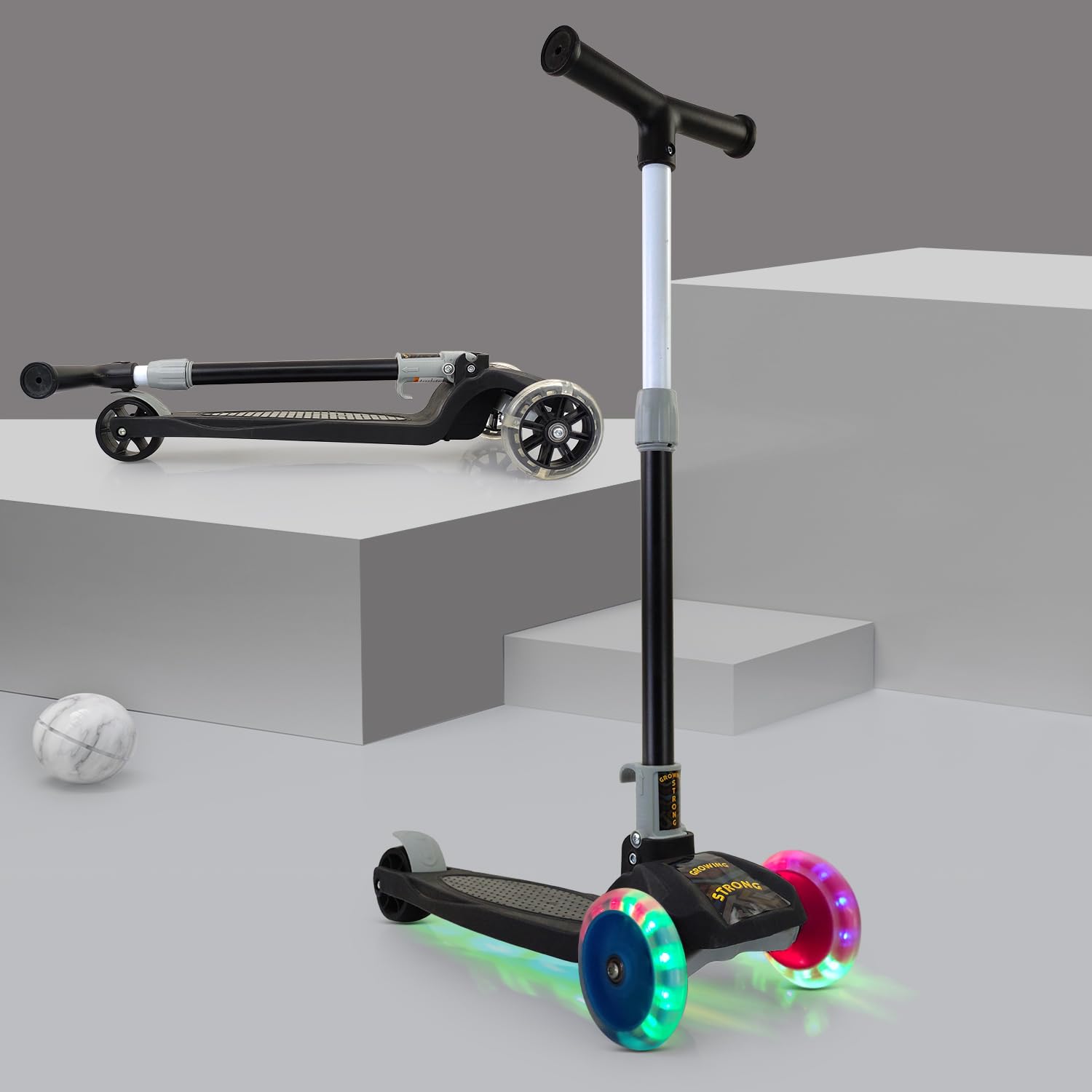 NHR Smart Kick Scooter, 3 Adjustable Height, Foldable Scooter, Skate Scooter for Kids, Attractive PVC Wheel with Led Light for Kids, Age Upto 3+ Years (Black) (B0BQF8PP6D) Amazon Price History, Amazon Price Tracker