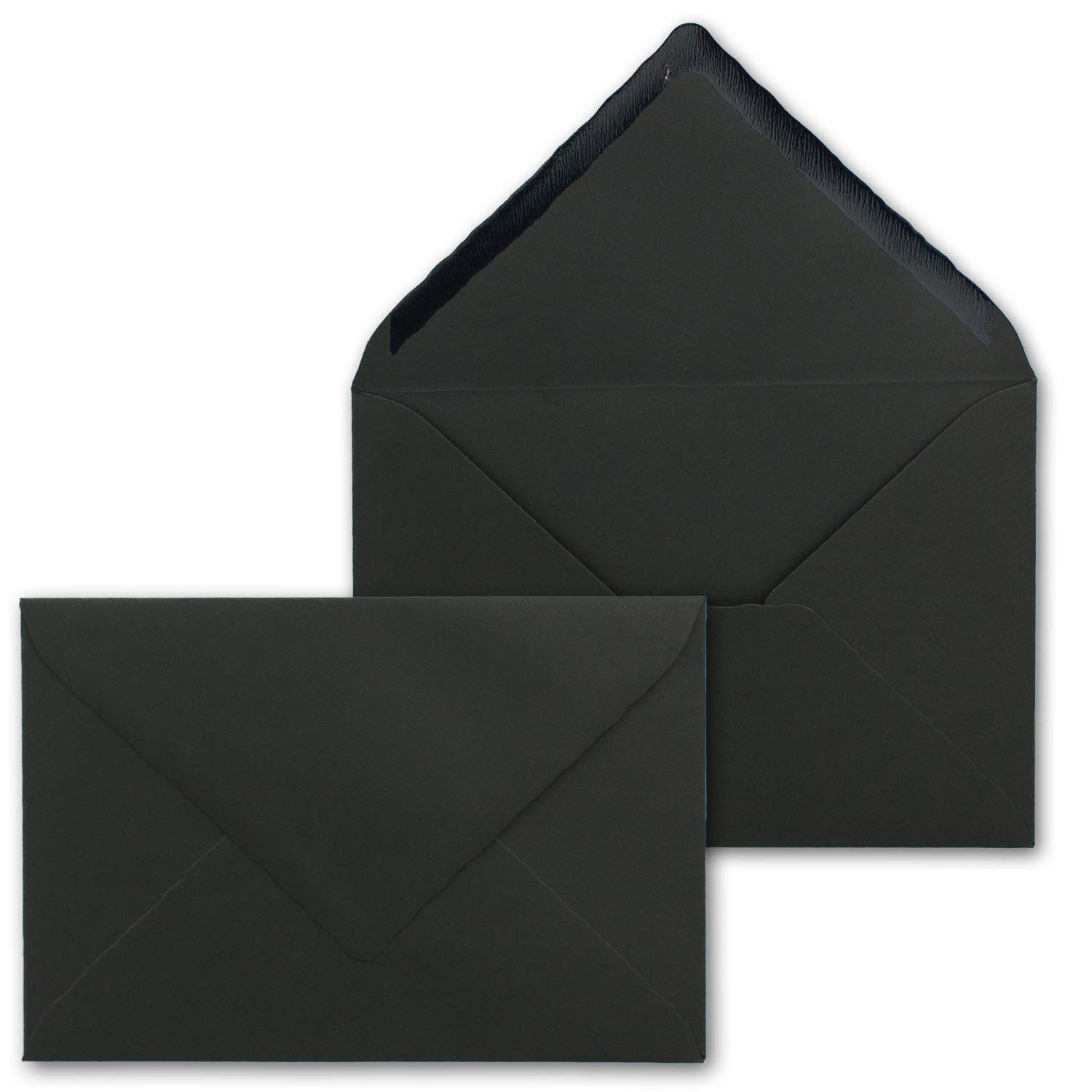 1000 kopert z falistymi krawędziami - czarne - DIN C6-114 x 162 mm - 11,4 x 16,2 cm - z falistymi krawędziami - klejenie na mokro - FarbenFroh by GUSTAV NEUSER