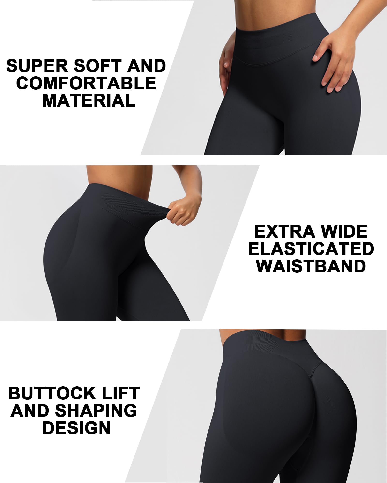 Leggings de Sport pour Femmes Scrunch Butt Pantalons de Yoga Taille Haute Long Booty Lifting Pantalon Push Up Gym Collants sans Coutures Pantalon de Course