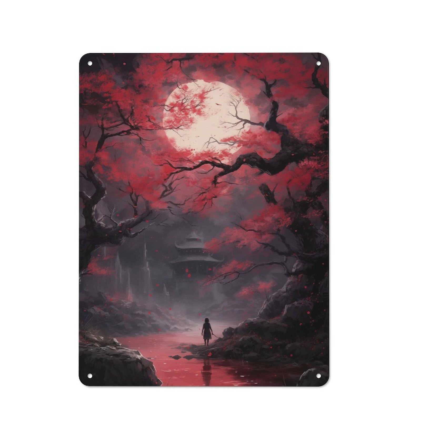 Junmoney Fantasy Landscape Tin Wall Plaque 40X30cm With For Man Cave Or Games Room, A Christmas Gift For Leisure-Room Decor Enthusiasts