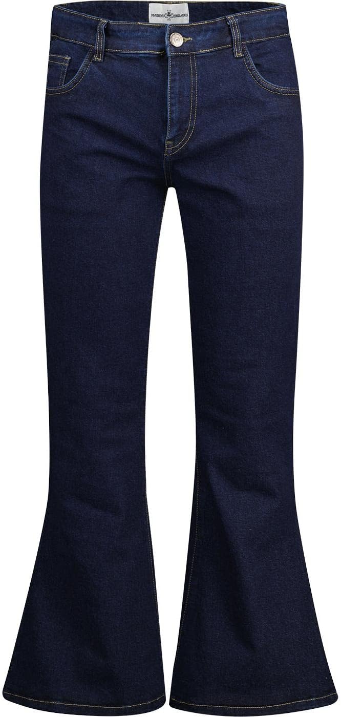 Men's Retro 60s 70s Rock Bellbottoms Bell Bottom Denim Flares Jeans MC249