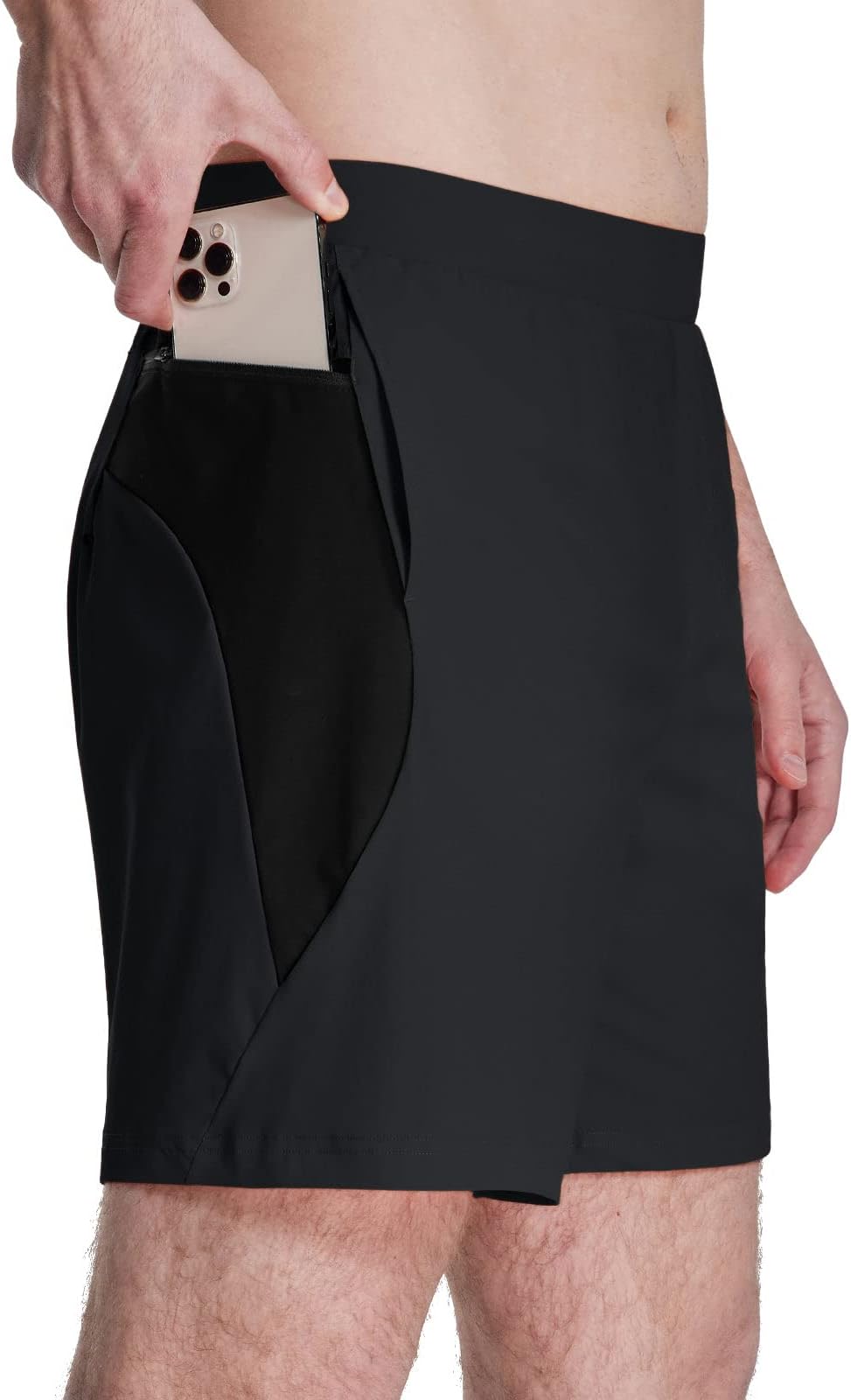 BALEAF Men's 7" Workout Shorts Quick Dry Running Shorts Gym Cross-Training with Zipper Pocket