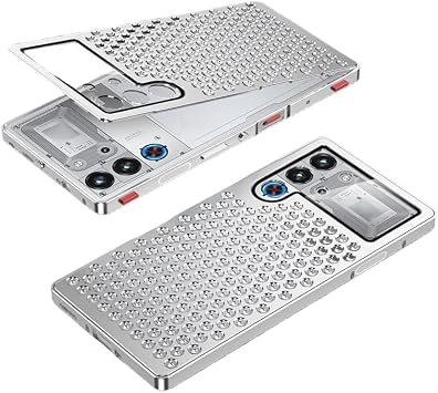 Red Magic 11 Pro Bumper Aluminum Heat Dissipation Case for Red Magic 11 Pro+ Back Panel Shock Absorption Heavy Duty Cover Silver