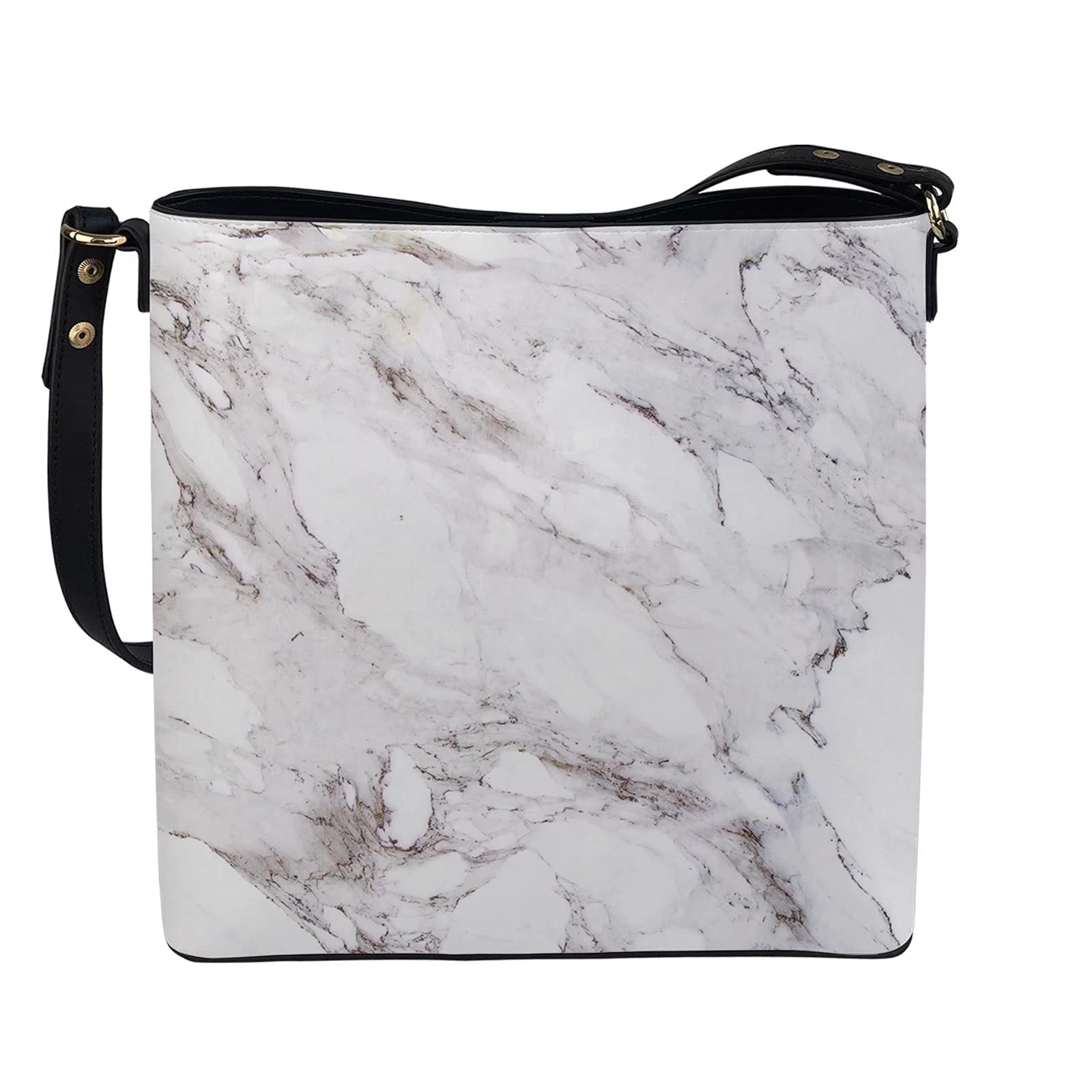 chaqlin Torby crossbody torba wiaderkowa damska damska torebka na ramię skóra PU podróżne zakupy praca torby kurierskie, biały marmur, Rozmiar Uniwersalny