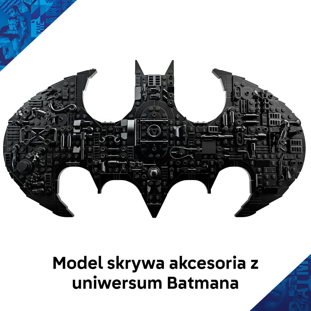 LEGO DC Batman Logo Batmana 76330 | Model kolekcjonerski, do ekspozycji, prezent dla fana Batmana 12+, zestaw klocków konstrukcyjnych, 678 elementów