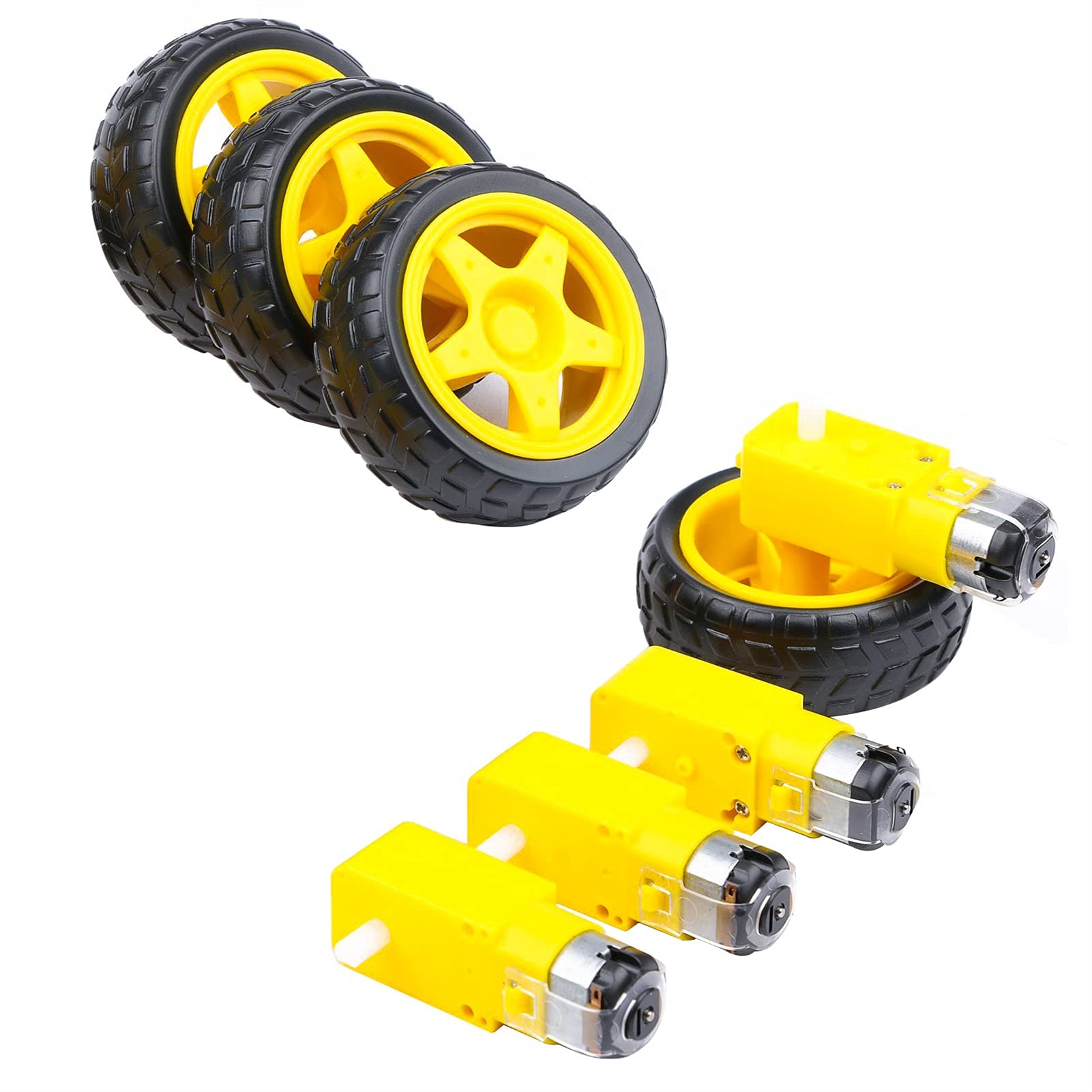 micro motor,4pcs TT Magnetic Gearbox Engine,3-6V Plastic TT Motor Tire Wheel,Dual Shaft Gear Motor,DC Motor Wheel Kit for Robot Smart Car